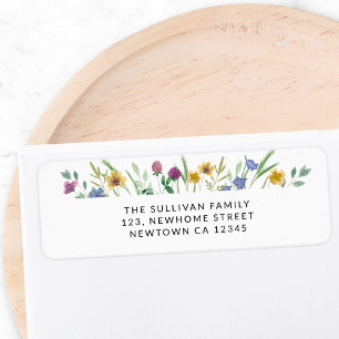 Colourful Wildflower Return Address Label