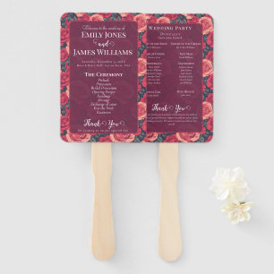 Colourful Wildflower Rose Flower Romantic Wedding Hand Fan