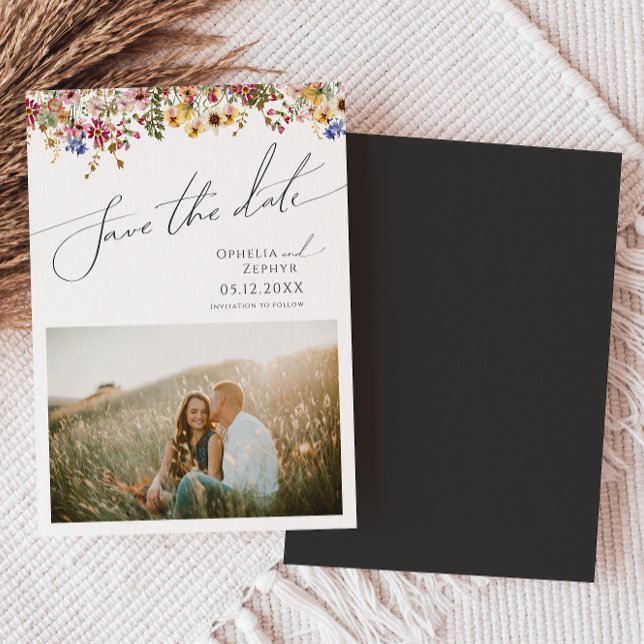 Colourful Wildflower | Save The Date Magnetic Invitation (Creator Uploaded)