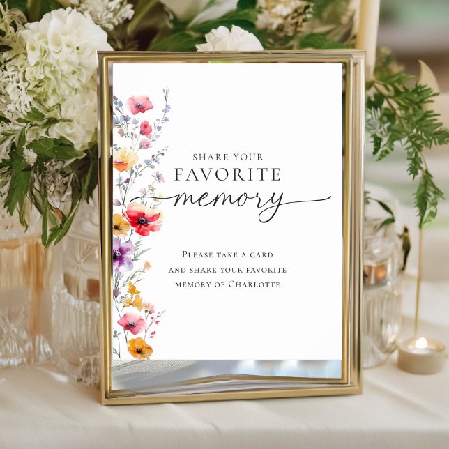 Colourful Wildflower "Share your favourite memory" Poster (Creator Uploaded)