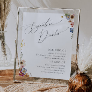 Colourful Wildflower   Signature Drinks Sign