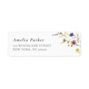 Colourful Wildflower Spring Floral Return Address Label