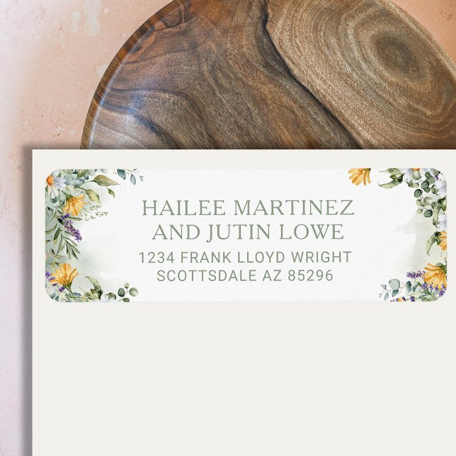 Colourful Wildflower Spring Wedding Return Address Label (Creator Uploaded)