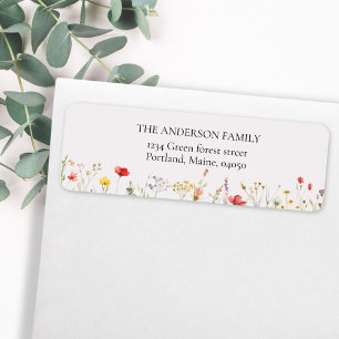 Colourful Wildflower Summer Floral return address Label