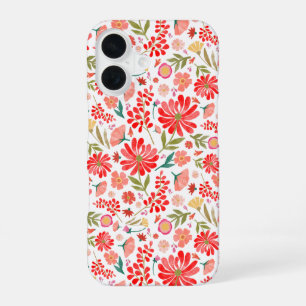 Colourful Wildflower Summer Floral White iPhone 16 Case