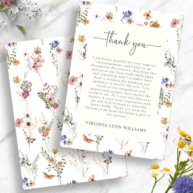Colourful Wildflower Thank You Card (Colorful Watercolor Wildflower Thank You Card by Painted Paperie
)