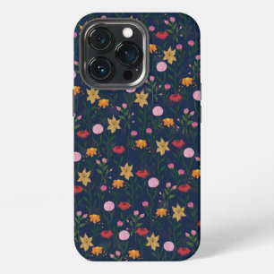Colourful Wildflower Watercolor Blue Design iPhone 13 Pro Case