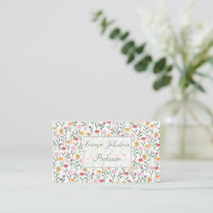 Colourful Wildflower Watercolor Design Business Card