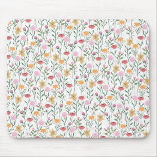 Colourful Wildflower Watercolor Design Mouse Pad