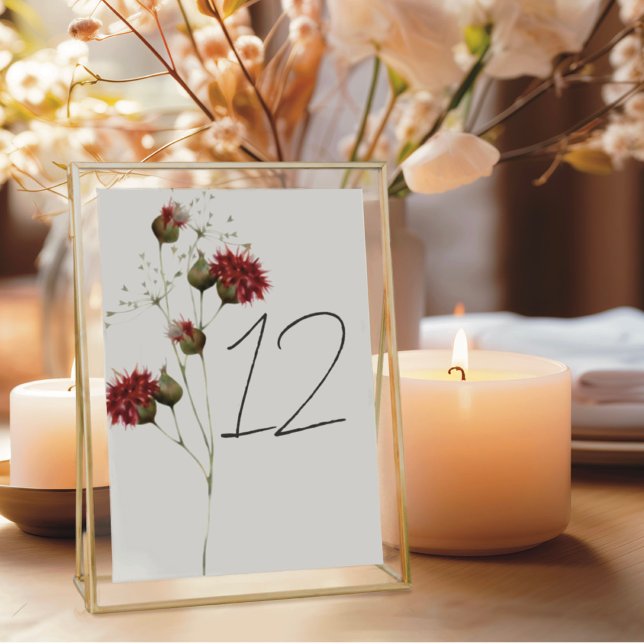 Colourful Wildflower Watercolor  Floral Table Number (Creator Uploaded)