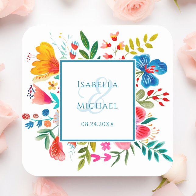 Colourful Wildflower Watercolor Wedding Sticker (Creator Uploaded)
