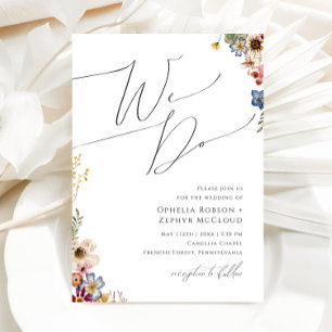 Colourful Wildflower   We Do Wedding Invitation