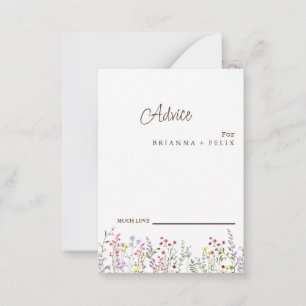 Colourful Wildflower Wedding Advice Card