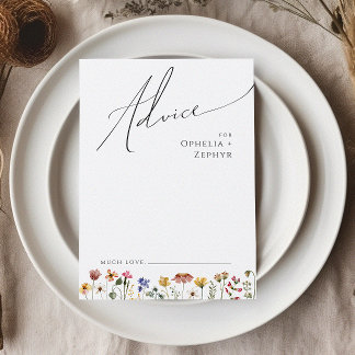 Colourful Wildflower | Wedding Advice Card