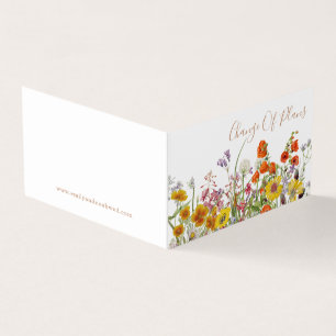 Colourful Wildflower Wedding Change of Plans Business Card