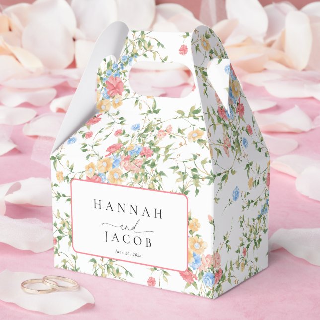 Colourful Wildflower Wedding Favour Box (Wedding)