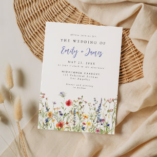 Colourful Wildflower Wedding Invitation