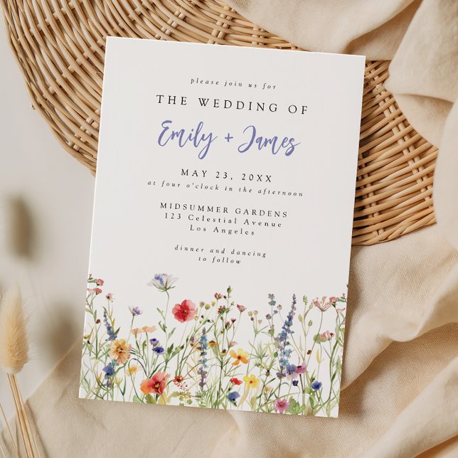 Colourful Wildflower Wedding Invitation (Creator Uploaded)