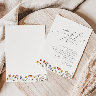 Colourful Wildflower   Wedding Invitation