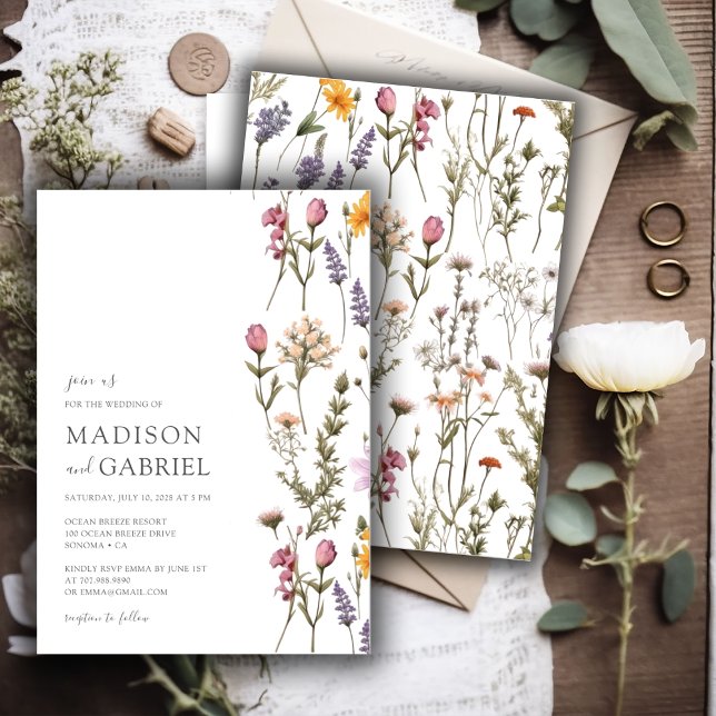 Colourful Wildflower Wedding  Invitation (Creator Uploaded)