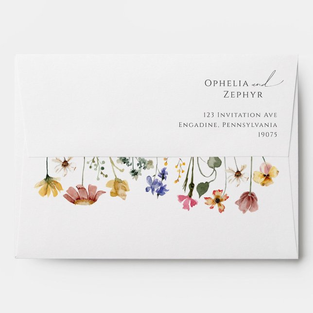 Colourful Wildflower | Wedding Invitation Envelope (Creator Uploaded)