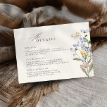 Colourful wildflower wedding templa Wedding Detail Enclosure Card<br><div class="desc">Capture the beauty of nature on your special day with our exquisite wildflower watercolor wedding details card . Elegant, unique, and blooming with love. Use the text fields to personalise your design with your own wording and details. If you want to change the font style, colour or text placement, simply...</div>