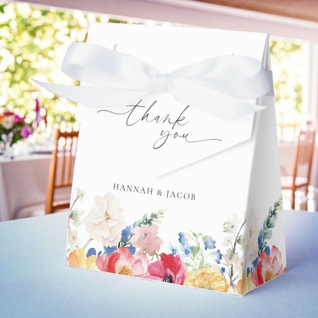 Colourful Wildflower Wedding Thank You Favour Box (Creator Uploaded)