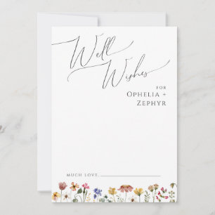 Colourful Wildflower   Wedding Well Wishes Card