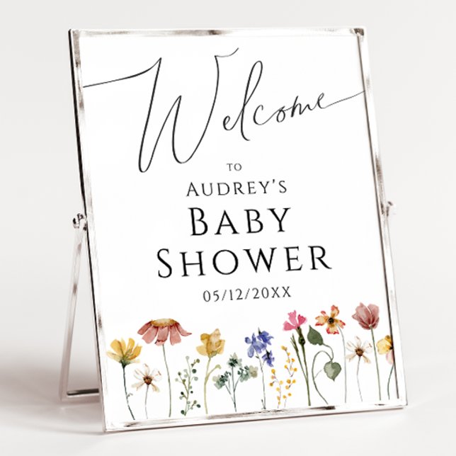 Colourful Wildflower Welcome baby Shower Sign (Creator Uploaded)