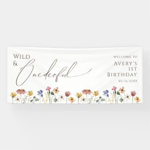 Colourful Wildflower Wild and Onederful Birthday Banner