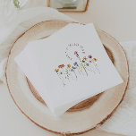 Colourful Wildflower Wild One Birthday Party Napkin<br><div class="desc">These colourful wildflower wild one birthday party napkins are perfect for your simple, whimsical boho rainbow summer party. The bright, enchanted pink, yellow, orange, and gold colour florals give this product the feel of a minimalist elegant vintage hippie spring garden. The modern design is artsy and delicate, portraying a classic...</div>