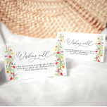 Colourful wildflower wishing well bridal shower enclosure card<br><div class="desc">Indulge in the vibrant beauty of our colourful watercolor wildflower wishing well bridal shower Enclosure Card, where a kaleidoscope of hues dances in a celebration of love and nature's splendour. This design is a visual masterpiece, featuring an array of wildflowers painted in lively watercolors that infuse each element with a...</div>