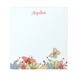 Colourful Wildflowers and Butterflies Notepad