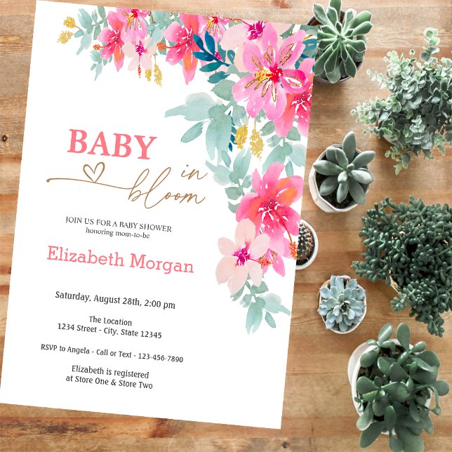 Colourful Wildflowers Baby in Bloom  Baby Shower Invitation (Creator Uploaded)