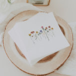 Colourful Wildflowers Birthday Party Napkin<br><div class="desc">These colourful wildflowers birthday party napkins are perfect for your simple, whimsical boho rainbow summer party. The bright, enchanted pink, yellow, orange, and gold colour florals give this product the feel of a minimalist elegant vintage hippie spring garden. The modern design is artsy and delicate, portraying a classic earthy meadow...</div>
