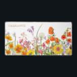Colourful Wildflowers Country Flowers Personalised Desk Mat<br><div class="desc">Colourful Wildflowers Country Flowers Personalised Name Custom Desk Mats Mouse Pads features pretty country flowers in orange,  yellow,  purple and pink on a white background with your personalised name. Perfect as a gift for birthday,  Christmas,  holidays,  Mother's Day,  family,  friends and colleagues. Designed for you by Evco Studio www.zazzle.com/store/evcostudio</div>