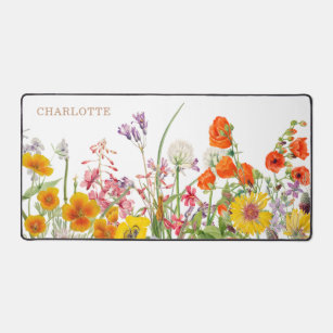 Colourful Wildflowers Country Flowers Personalised Desk Mat