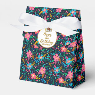 Colourful Wildflowers, Custom Photo, Birthday Part Favour Box