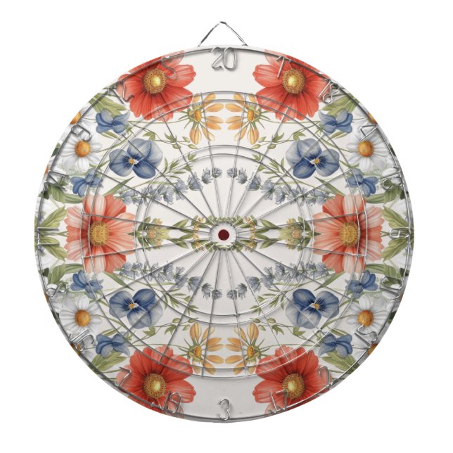 Colourful Wildflowers Dartboard (Front)