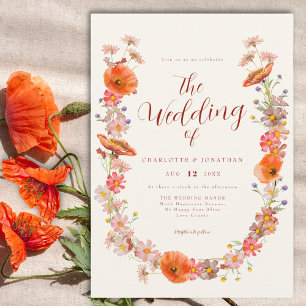 Colourful Wildflowers Fall Wedding Invitation