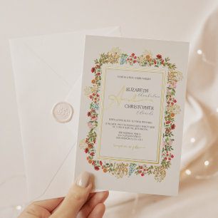 Colourful Wildflowers Floral Garden Wedding Gold F