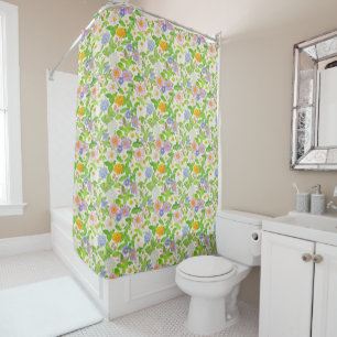 Colourful Wildflowers Floral Pattern  Shower Curtain