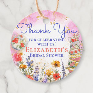Colourful Wildflowers Garden Tea Party Thank You Favour Tags