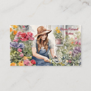 Colourful Wildflowers Gardener Floral Errand Notes Business Card
