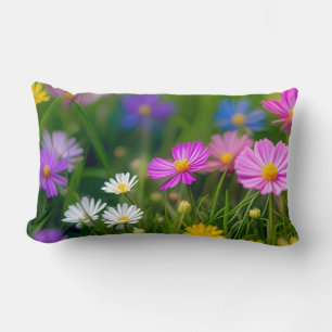 Colourful Wildflowers in The Field-17260 Lumbar Cushion