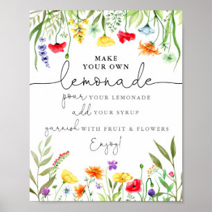 Colourful wildflowers Make your own lemonade sign