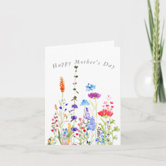 colourful wildflowers Mother's Day Card