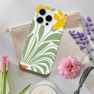 Colourful wildflowers painting green yellow for he iPhone 16 pro case