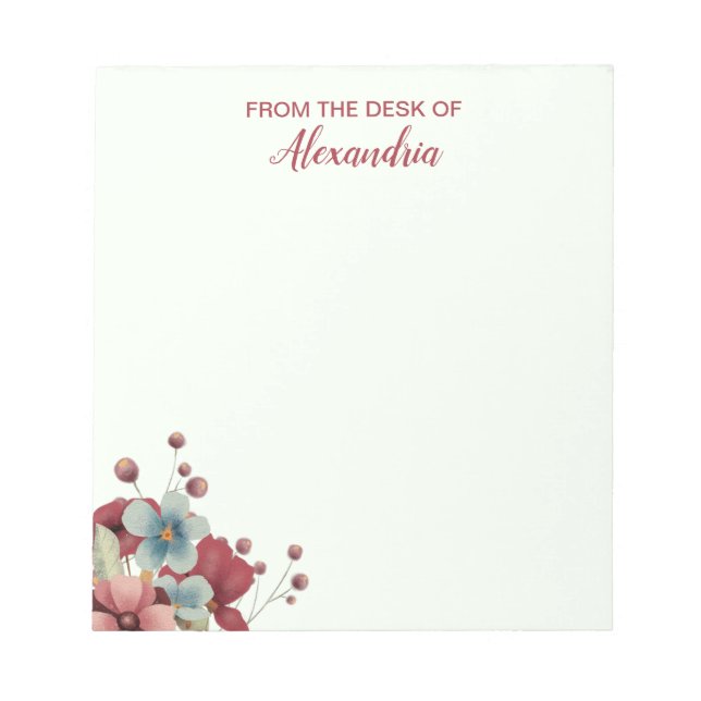 Colourful Wildflowers Personalised Notepad (Front)