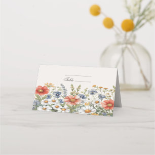 Colourful Wildflowers Place Card